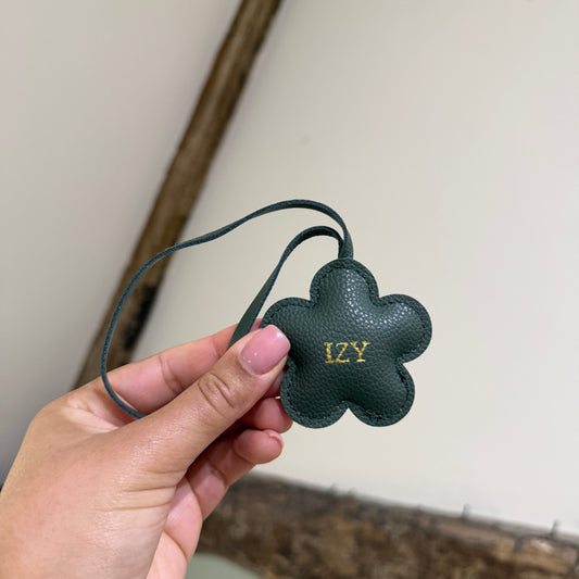 Flower Bag Charm - Khaki/ Gold - IZY