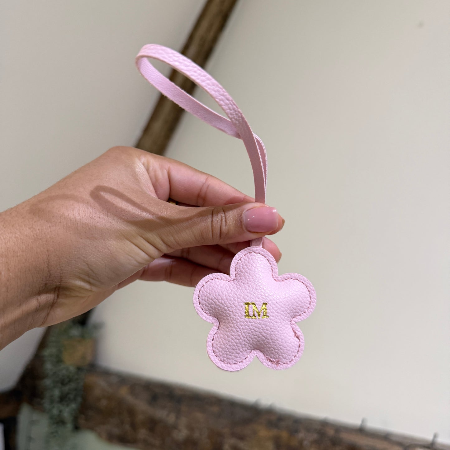 Flower Bag Charm - Light Pink/ Gold - IM