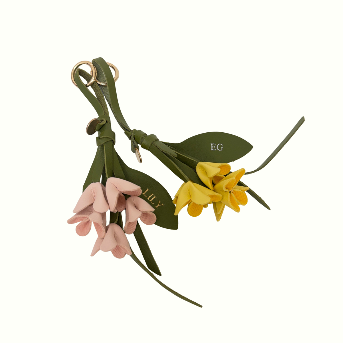 Personalised Flower Bag Charm
