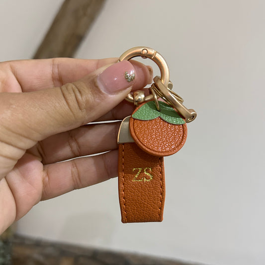 Fruit Charm Keychain - Orange/ Gold - ZS