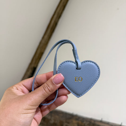 Heart Bag Charm - Blue/ Gold - EO