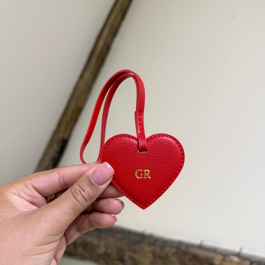 Heart Bag Charm - Red/ Gold - GR