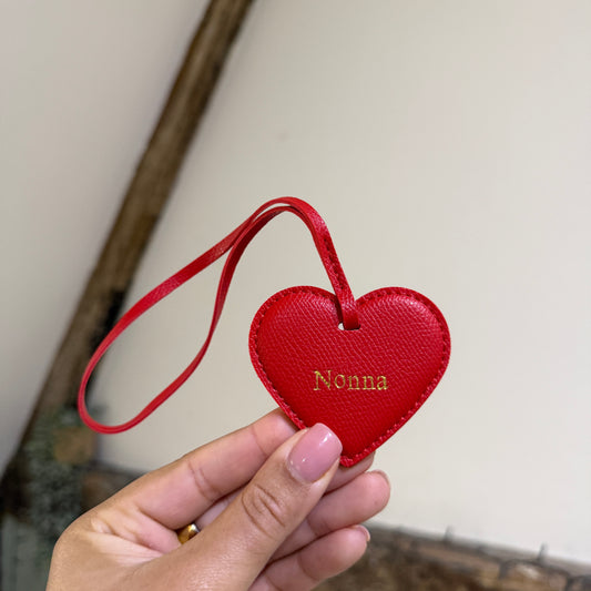 Heart Bag Charm - Red/ Gold - Nonna