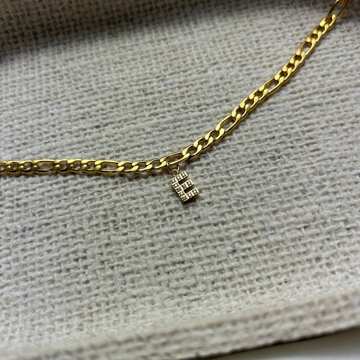 CZ Diamond Initial Letter 18K Gold Plated Anklet