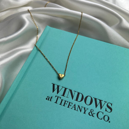 Heart Initial Letter 18K Gold Plated Necklace