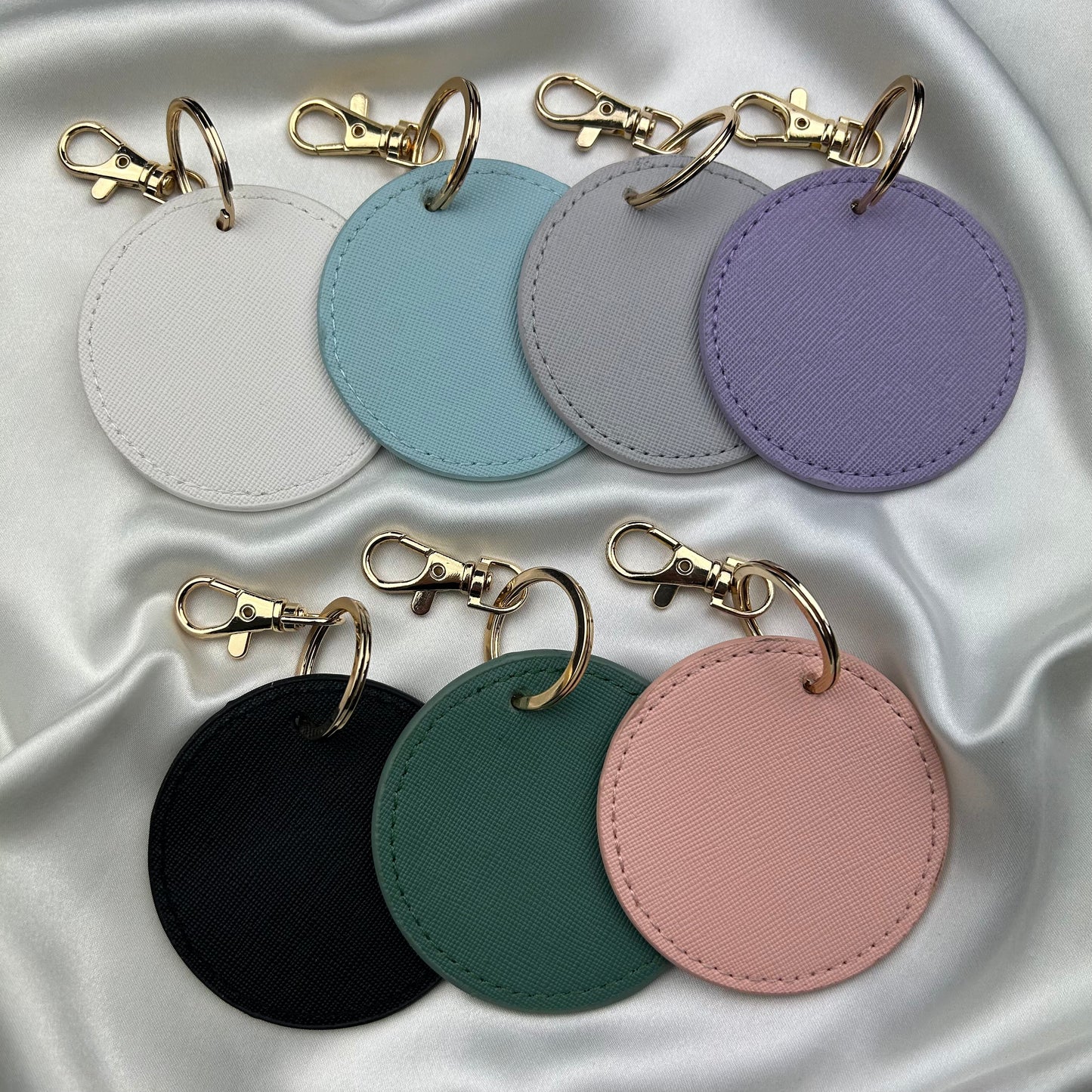 Personalised Round Luggage Tag Keychain