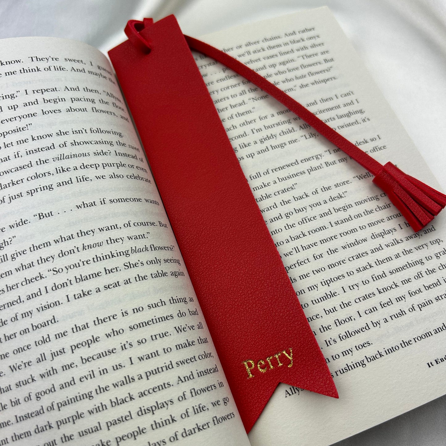 Personalised Vegan Leather Tassel Bookmark