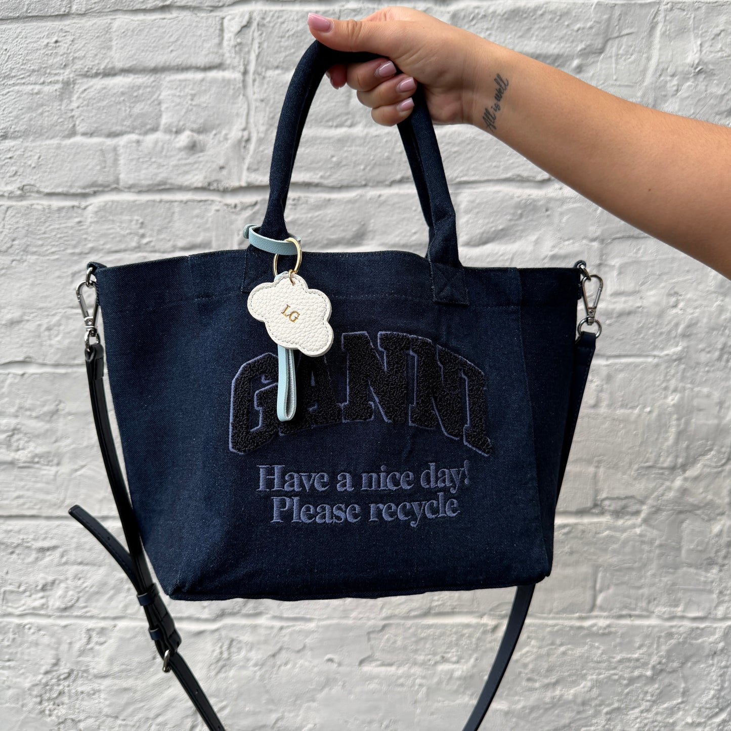 Personalised Rain Cloud Bag Charm Keyring