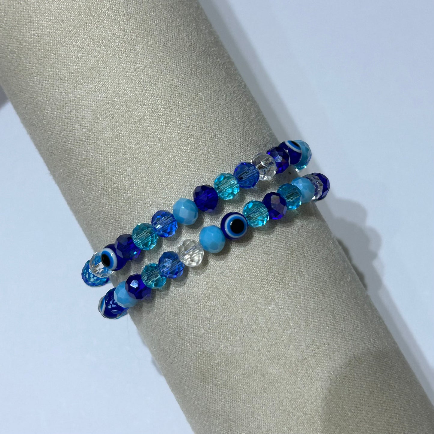 Blue Evil Eye Beaded Bracelet