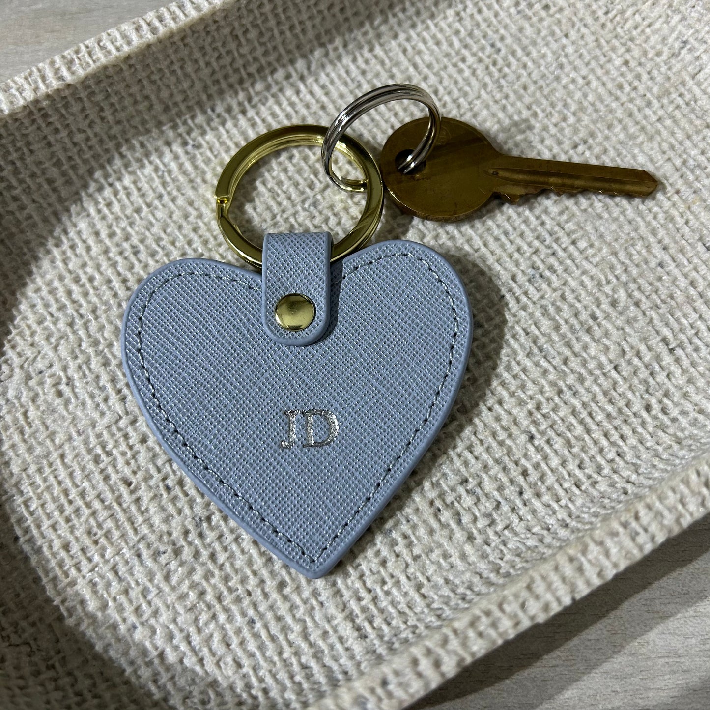 Personalised Leather Heart Keychain