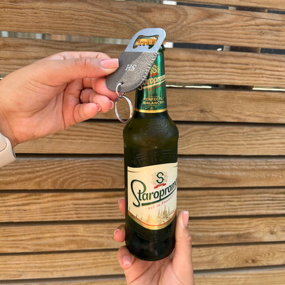 Personalised Vegan Leather Bottle Opener Keychain