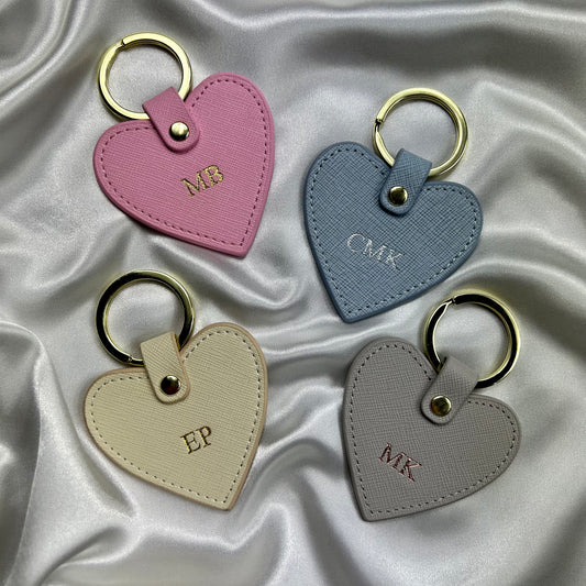 Personalised Leather Heart Keychain