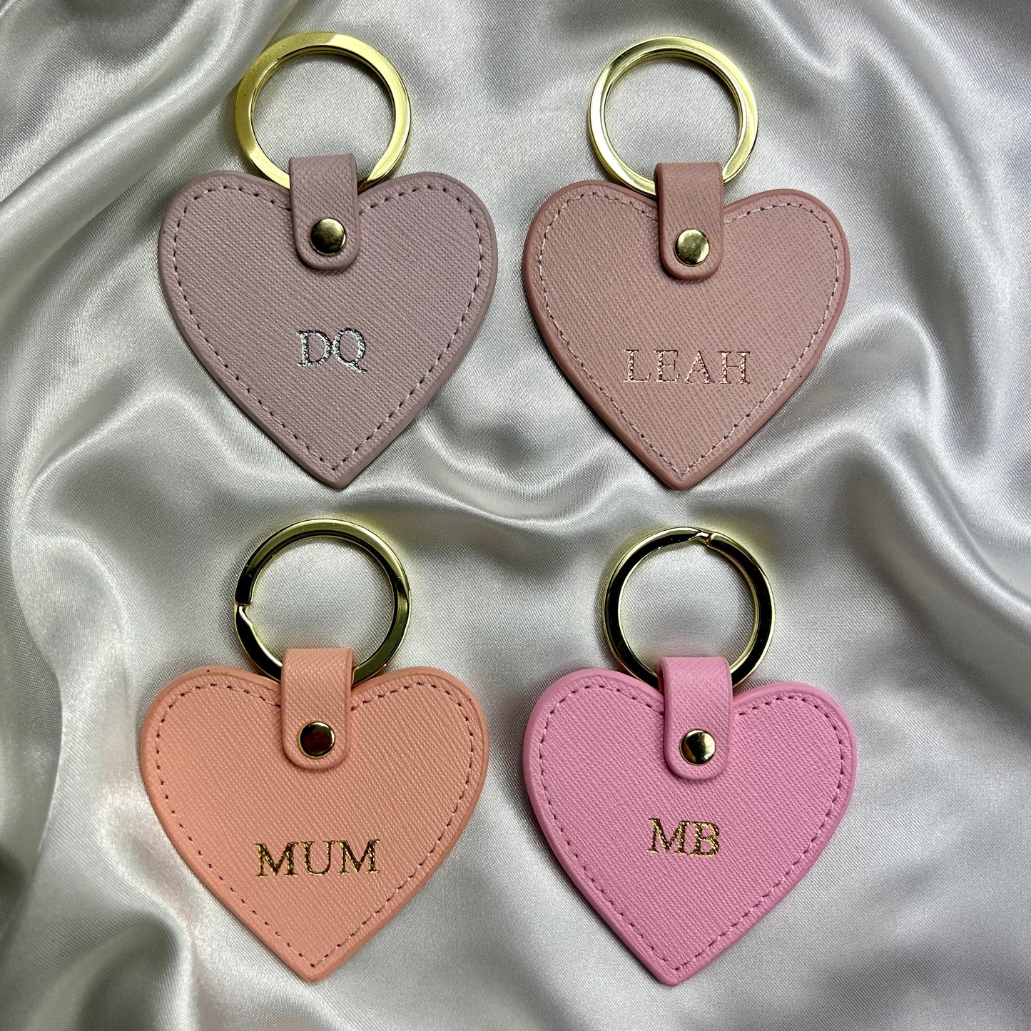 Personalised Leather Heart Keychain