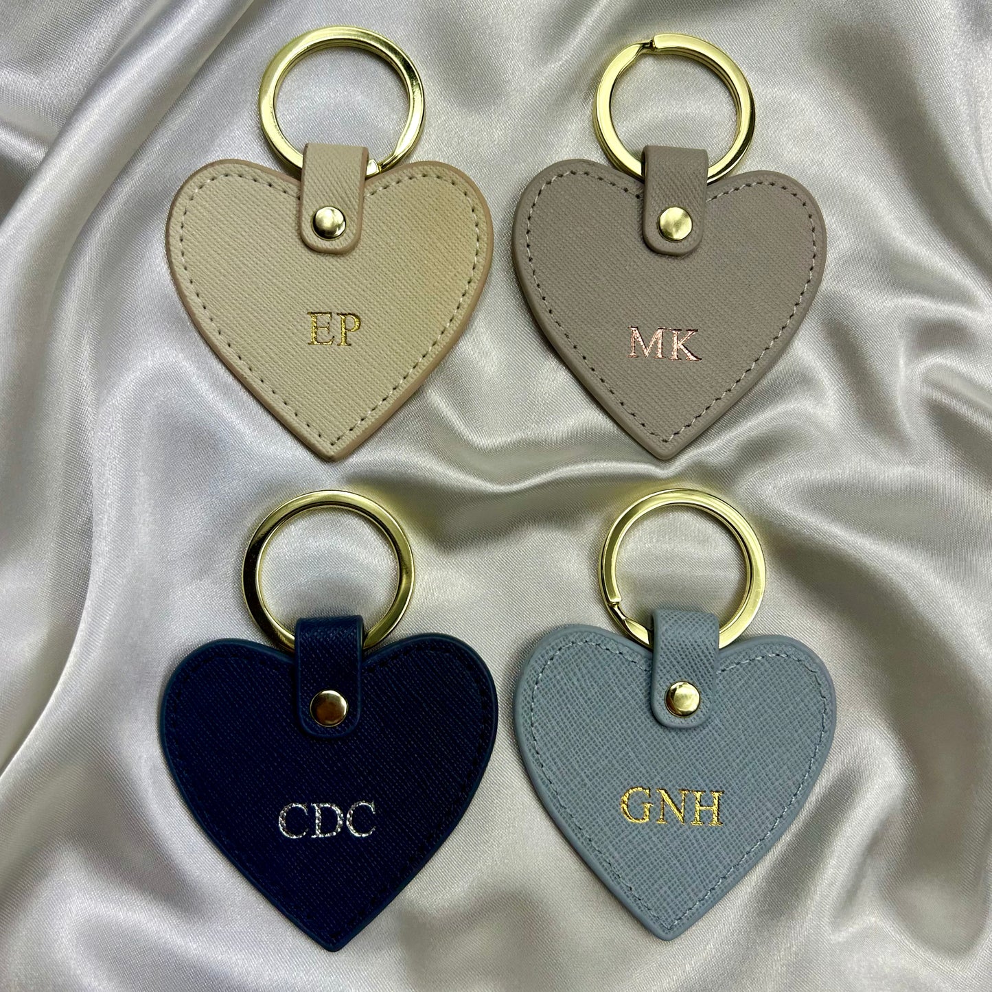 Personalised Leather Heart Keychain