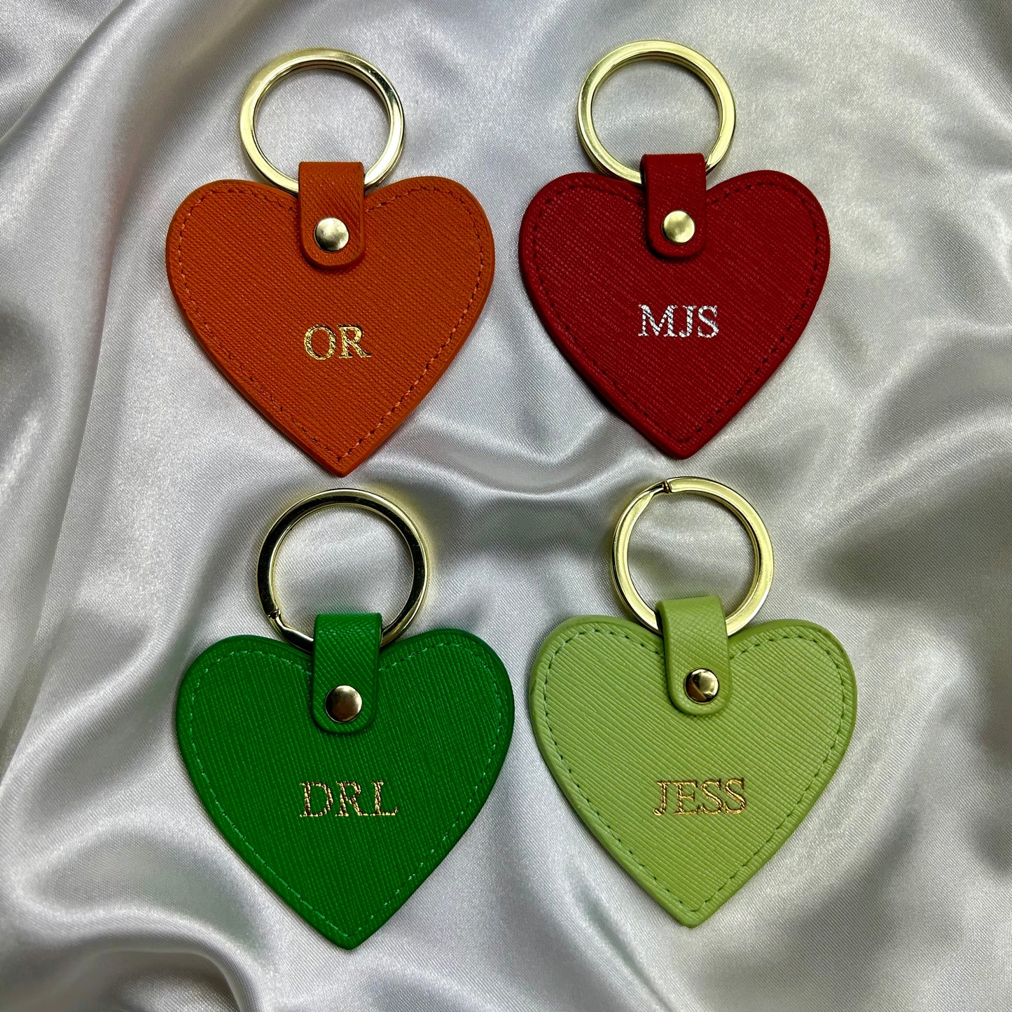 Personalised Leather Heart Keychain