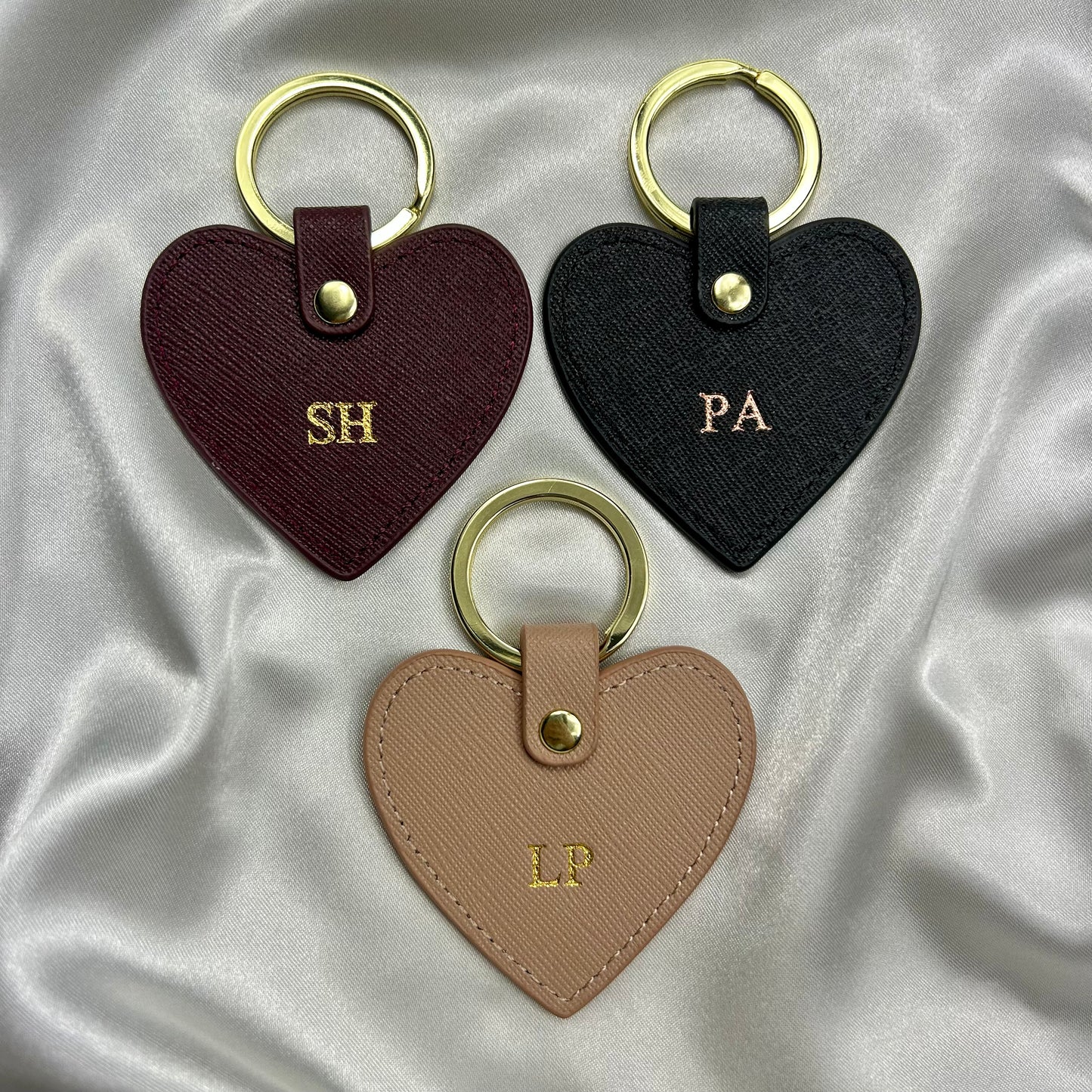 Personalised Leather Heart Keychain