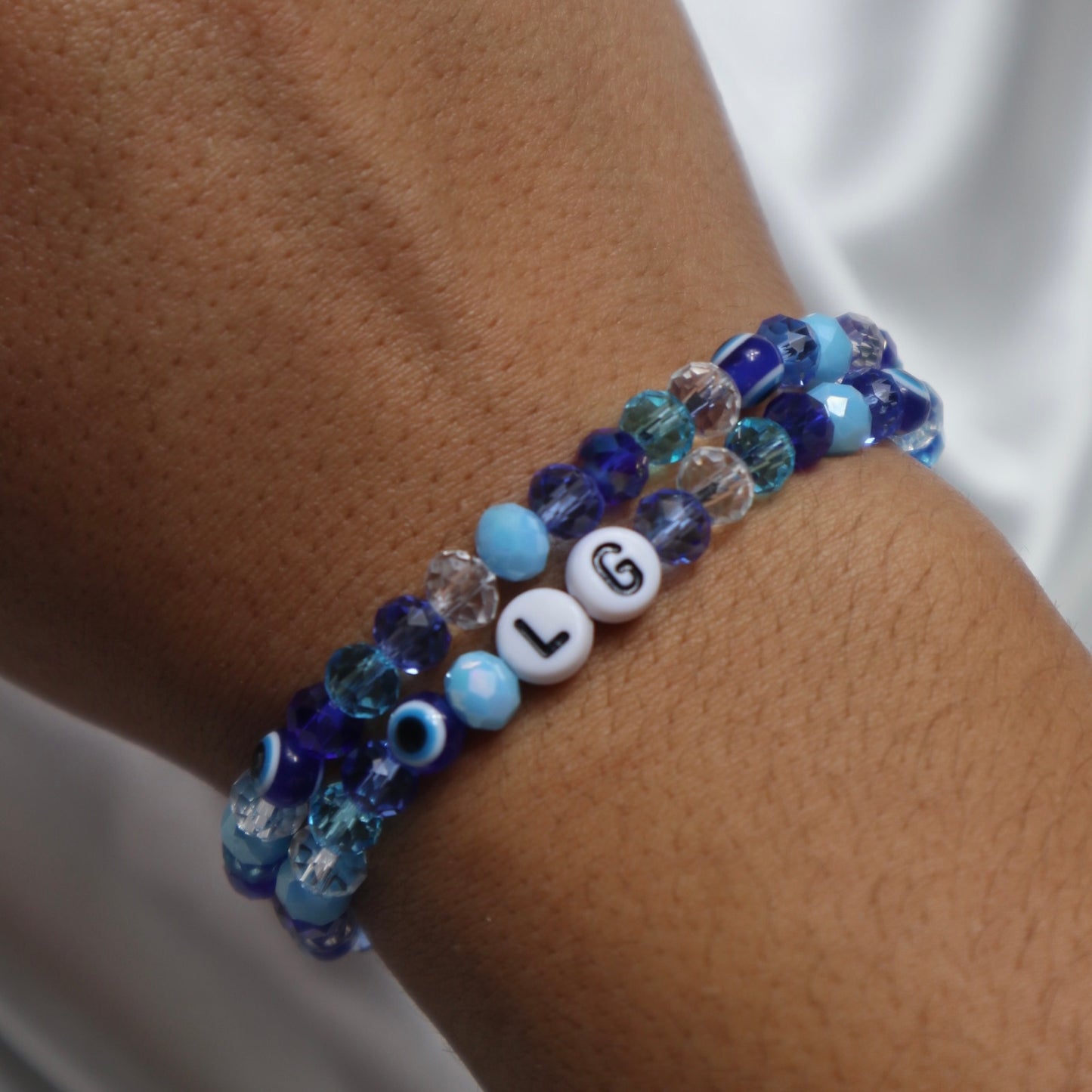 Blue Evil Eye Beaded Bracelet