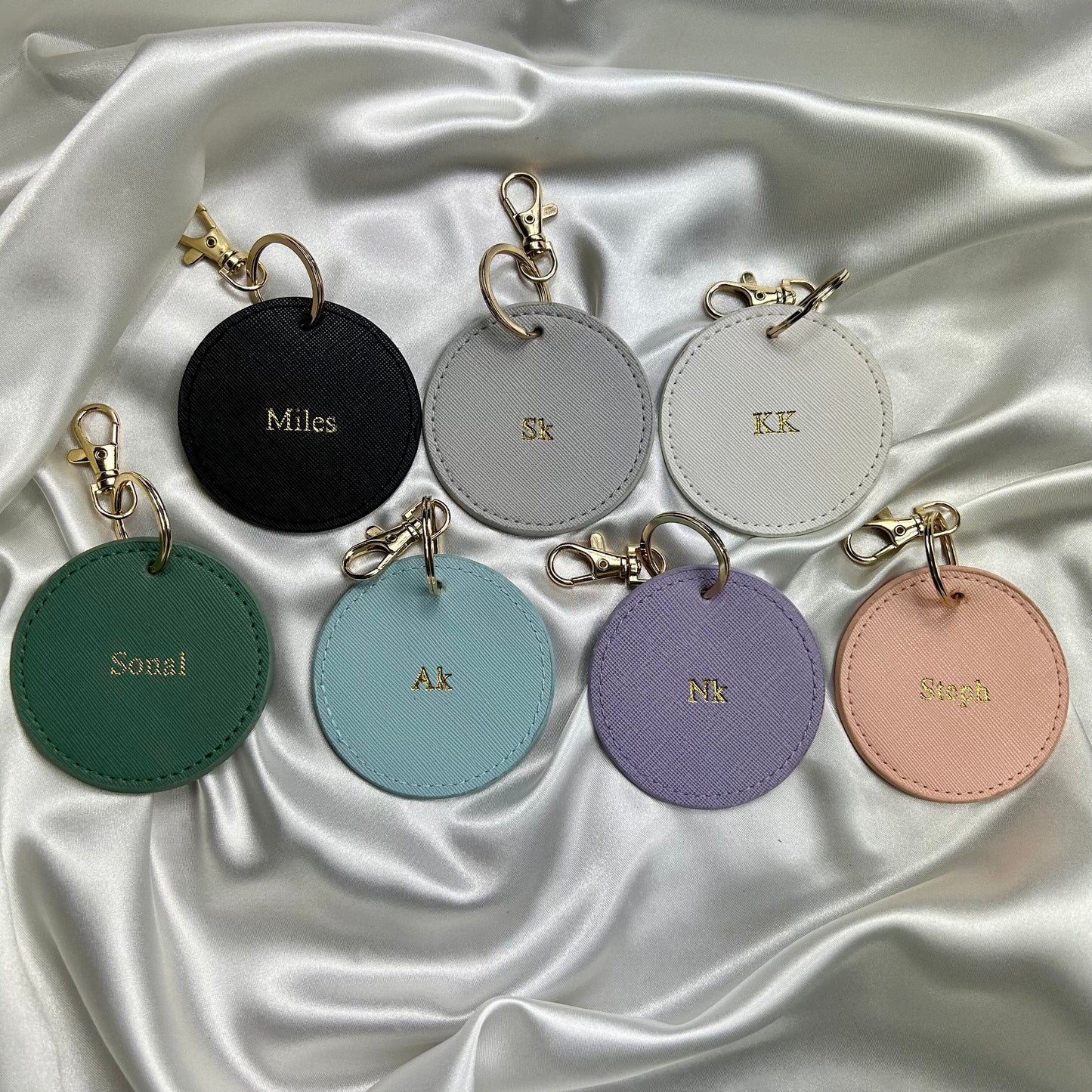 Personalised Round Luggage Tag Keychain