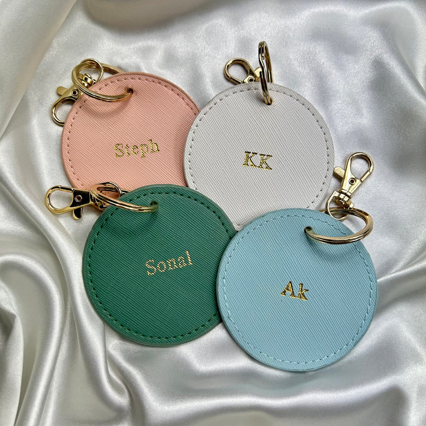 Personalised Round Luggage Tag Keychain