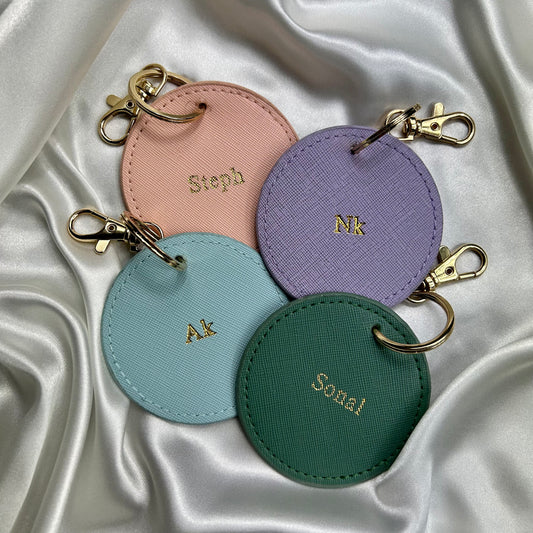 Personalised Round Luggage Tag Keychain