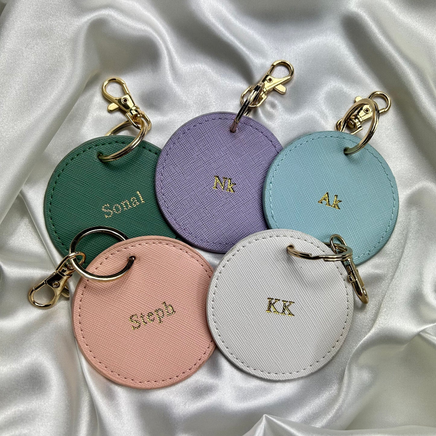 Personalised Round Luggage Tag Keychain