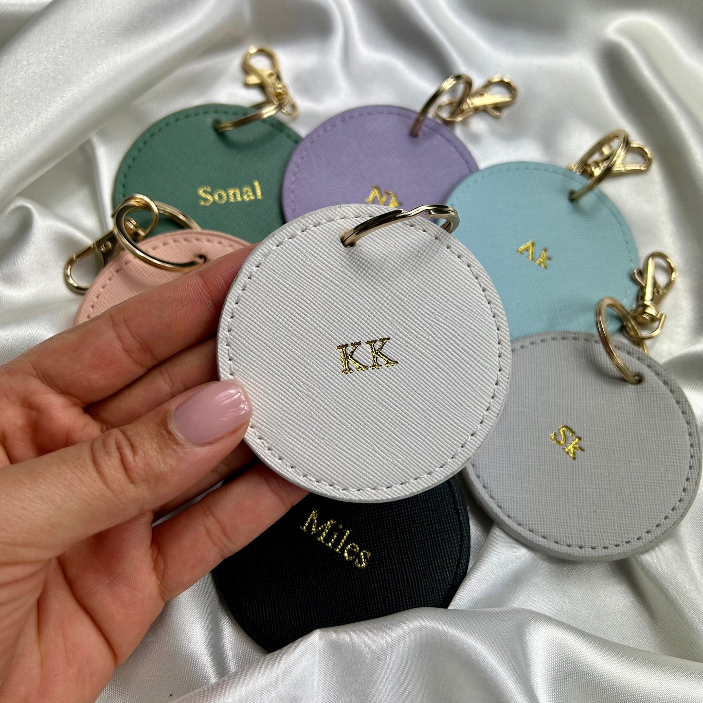 Personalised Round Luggage Tag Keychain