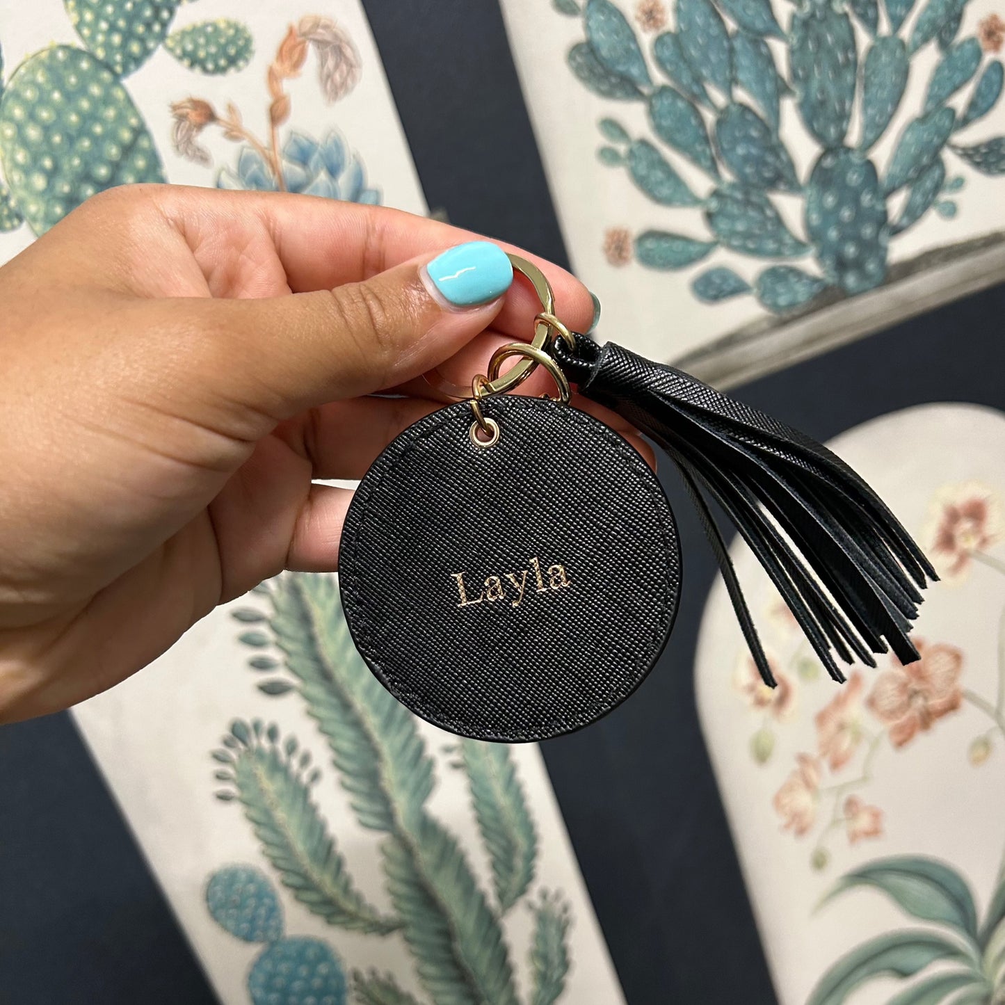 Personalised Round Tassel Keychain