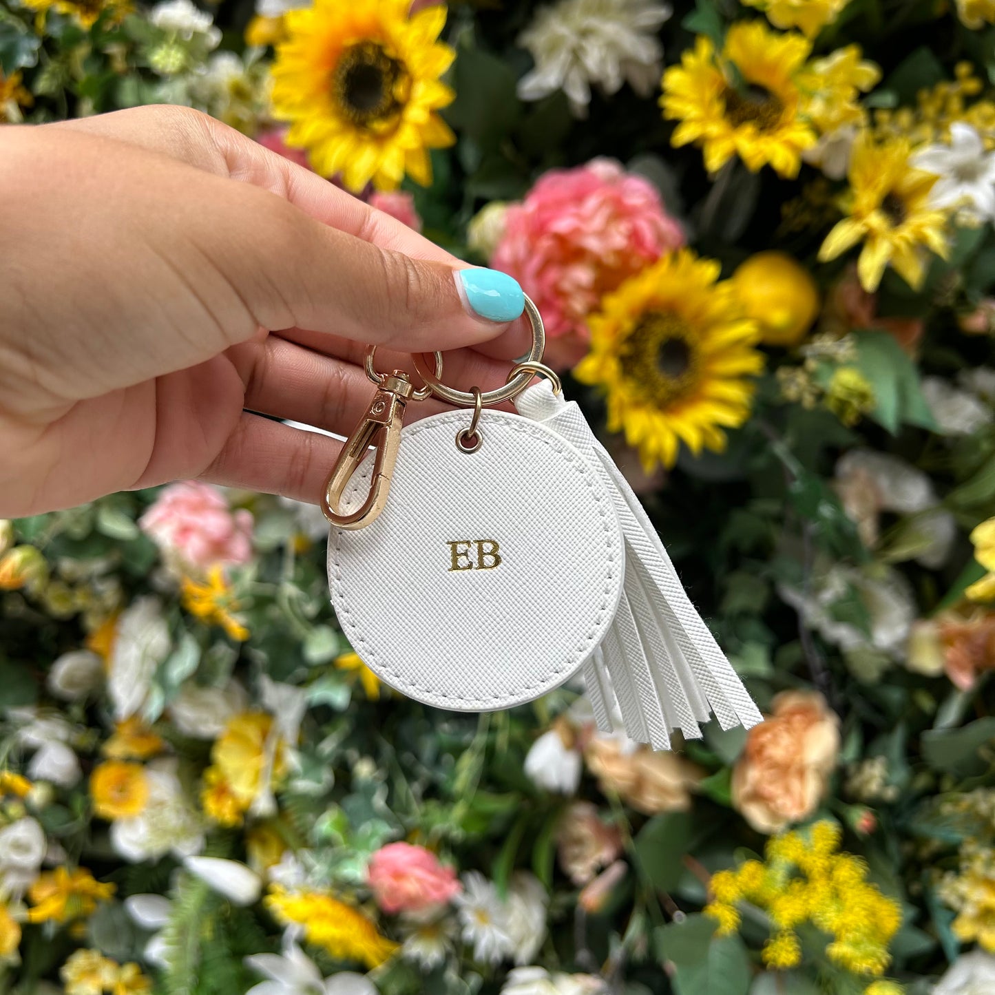 Personalised Round Tassel Keychain