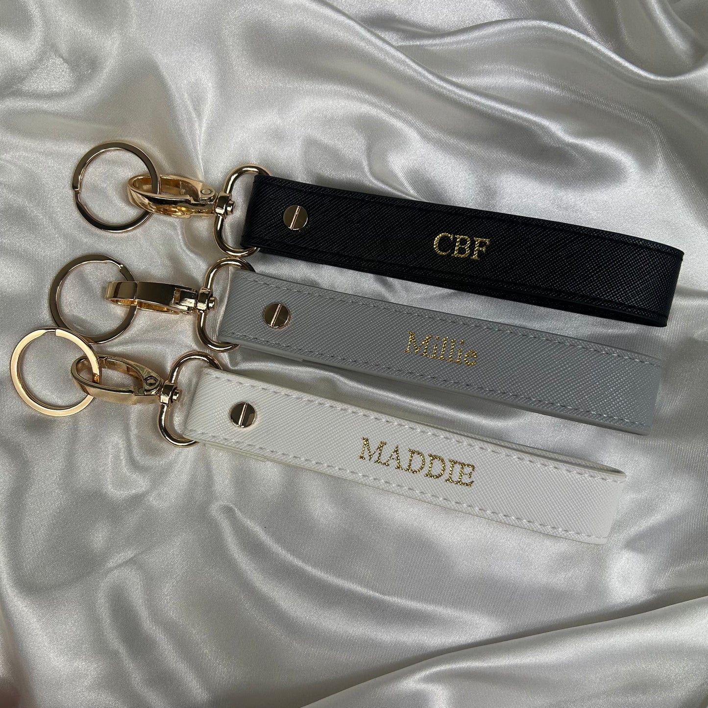 Personalised Vegan Leather Large Loop Keychain