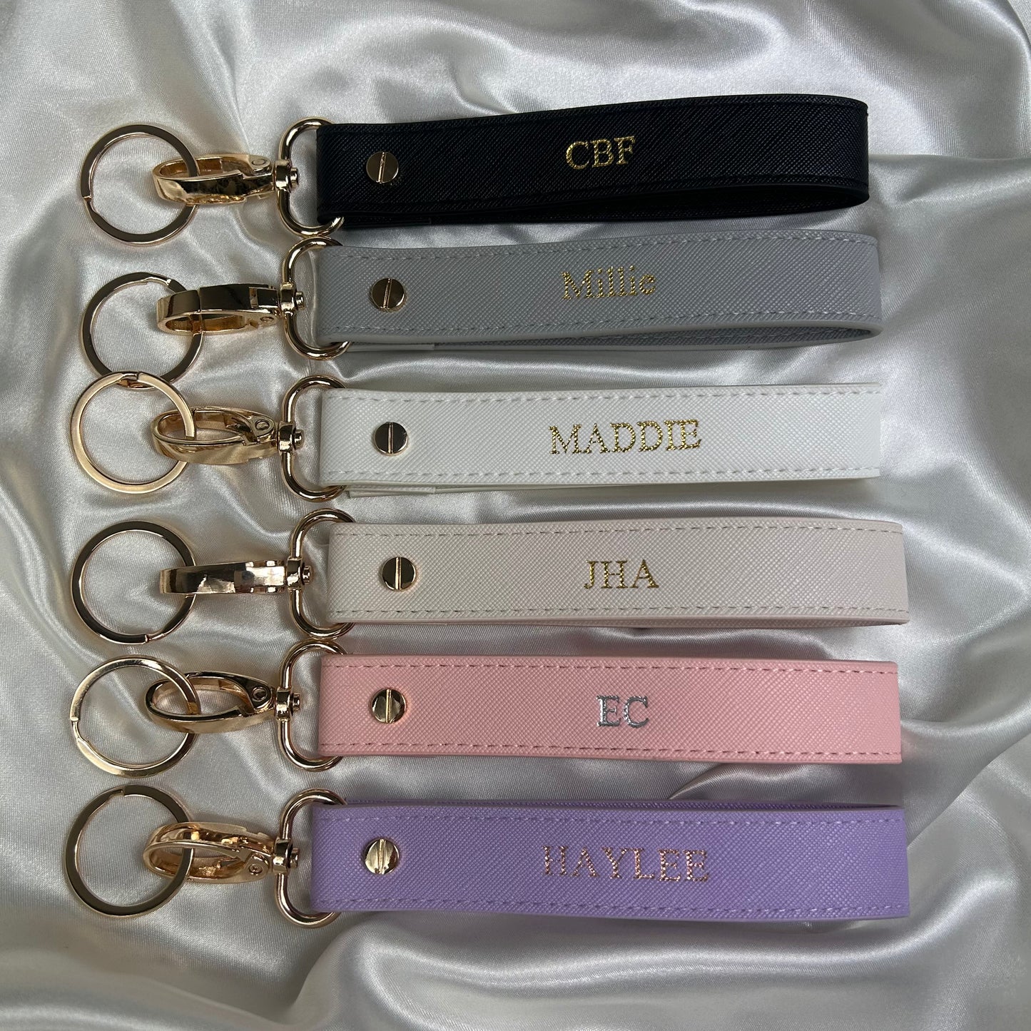 Personalised Vegan Leather Large Loop Keychain