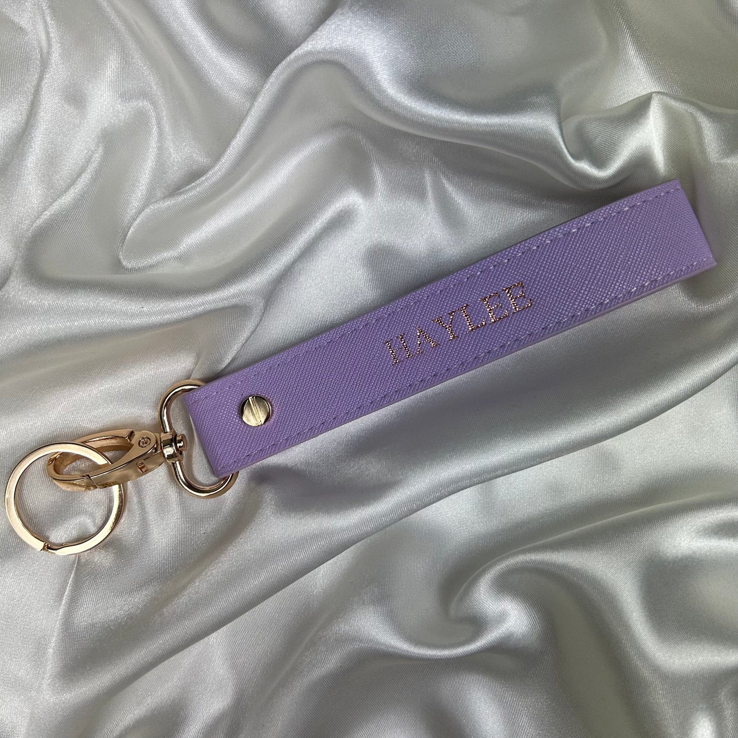 Personalised Vegan Leather Large Loop Keychain