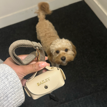 Personalised Vegan Leather Dog Poo Bag Holder
