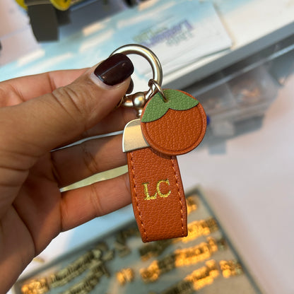 Personalised Orange Charm Keyring
