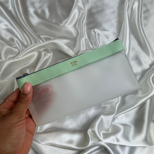 Clear Pencil Case - Green/ Gold - HP