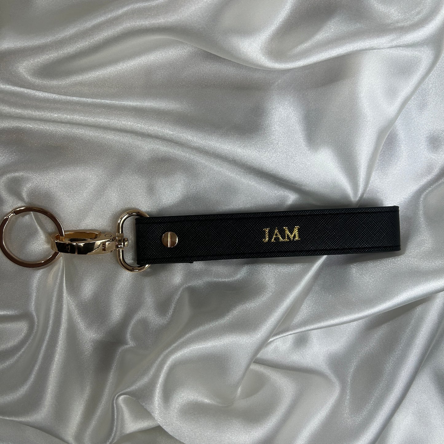 Wristlet Keychain - Black/ Gold - JAM