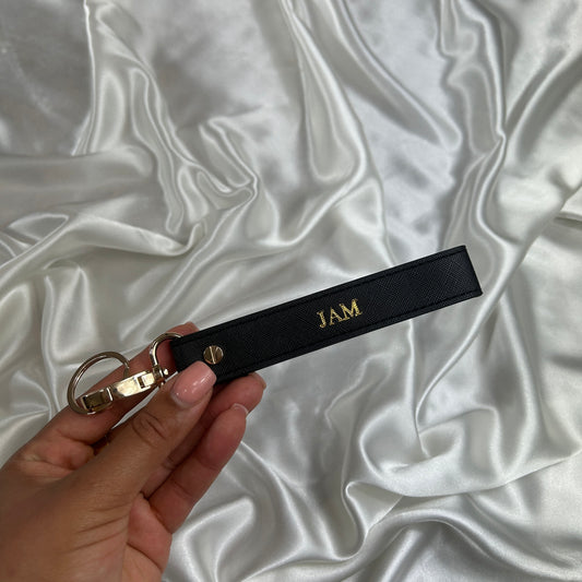 Wristlet Keychain - Black/ Gold - JAM