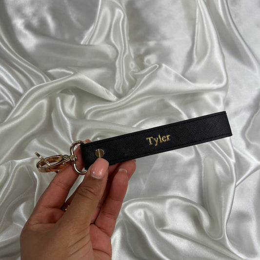 Wristlet Keychain - Black/ Gold - Tyler