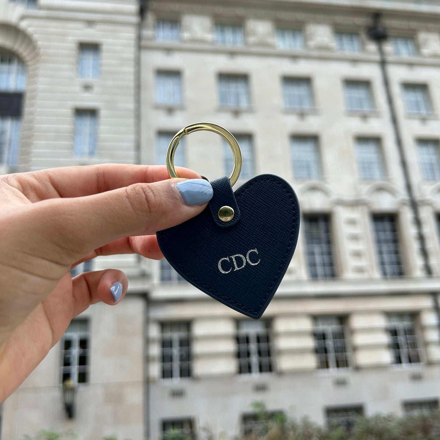 Personalised Leather Heart Keychain