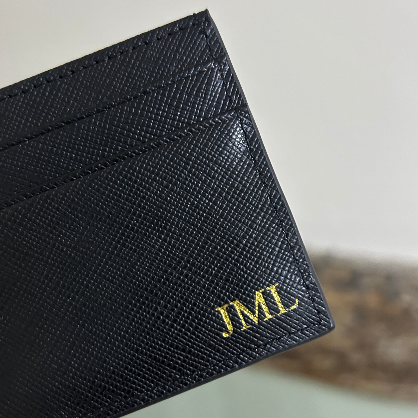 Leather Cardholder - Black/ Gold - JML