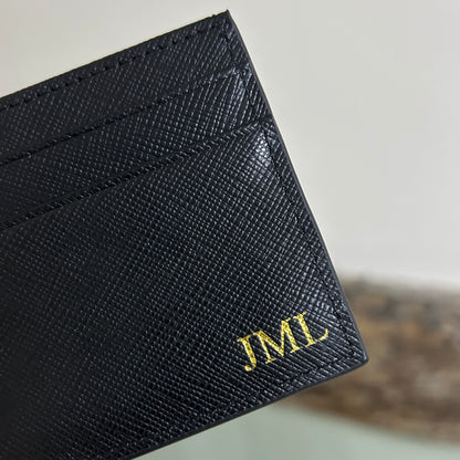 Leather Cardholder - Black/ Gold - JML