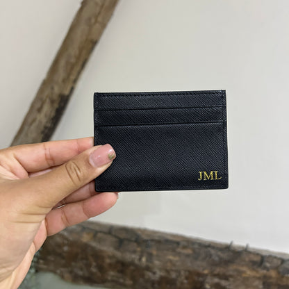 Leather Cardholder - Black/ Gold - JML
