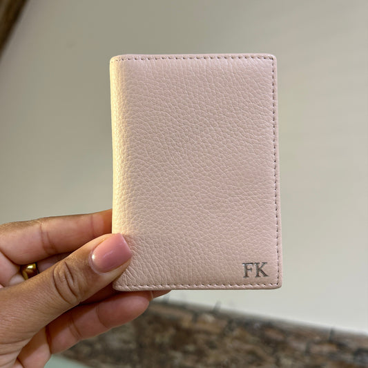 Leather Wallet - Nude Pink/ Silver - FK
