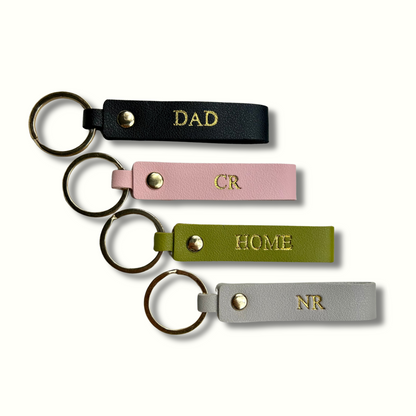 Personalised Vegan Leather Loop Keychain