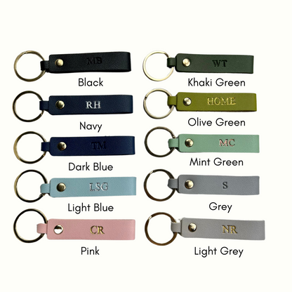 Personalised Vegan Leather Loop Keychain