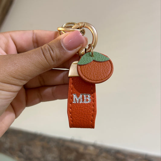 Fruit Charm Keychain - Orange/ Silver - MB