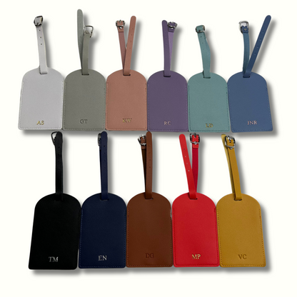 Personalised Vegan Leather Rounded Luggage Tag