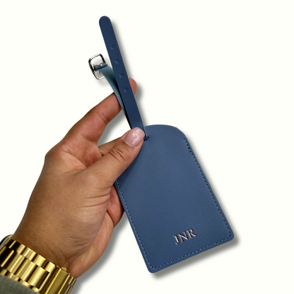 Personalised Vegan Leather Rounded Luggage Tag