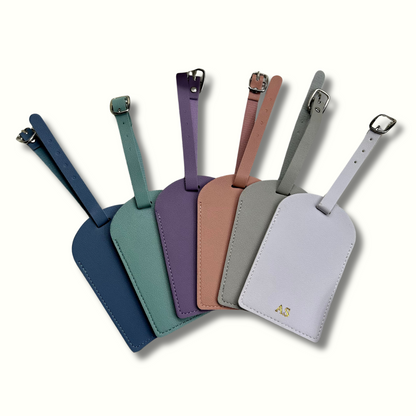 Personalised Vegan Leather Rounded Luggage Tag