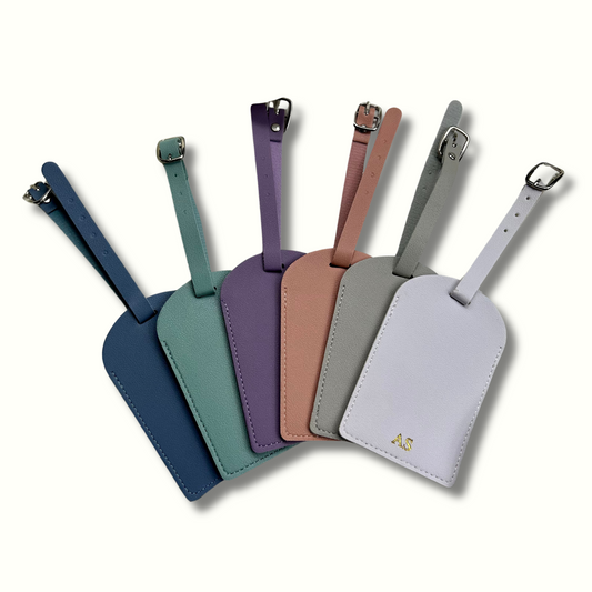 Personalised Vegan Leather Rounded Luggage Tag