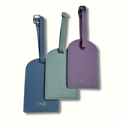 Personalised Vegan Leather Rounded Luggage Tag